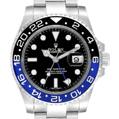 Shop Rolex Gmt Master Ii Batman Blue Black Ceramic Bezel Steel Watch 116710 In Not Applicable