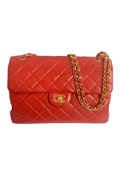 Pre-owned Chanel Red 2.55 Jumbo Shoulder Bag