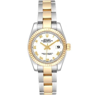 Shop Rolex Datejust 26 Steel Yellow Gold White Dial Ladies Watch 179173 In Not Applicable