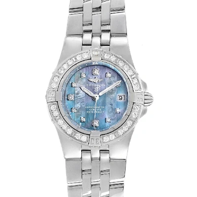 Shop Breitling Starliner Steel Mother Of Pearl Diamond Ladies Watch A71340 In Not Applicable