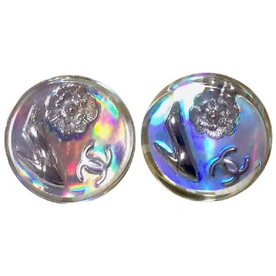 Pre-owned Chanel Vintage  Silver Tone And Rainbow Aurora Shining Earrings With  Charms. Shoe, Camellia, A In Not Applicable