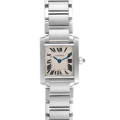 Shop Cartier Tank Francaise Silver Dial Blue Hands Ladies Watch W51008q3 In Not Applicable