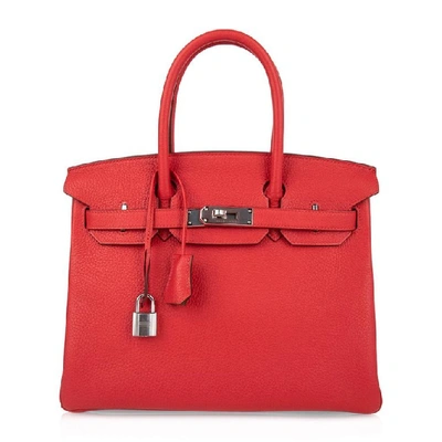 Pre-owned Hermes Birkin 30 Bag In Red | ModeSens