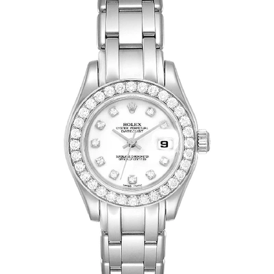 Shop Rolex Pearlmaster 29mm White Gold Diamond Ladies Watch 80299 In Not Applicable