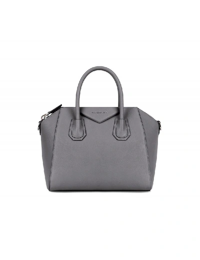 Shop Givenchy Small Antigona Bag In Grey