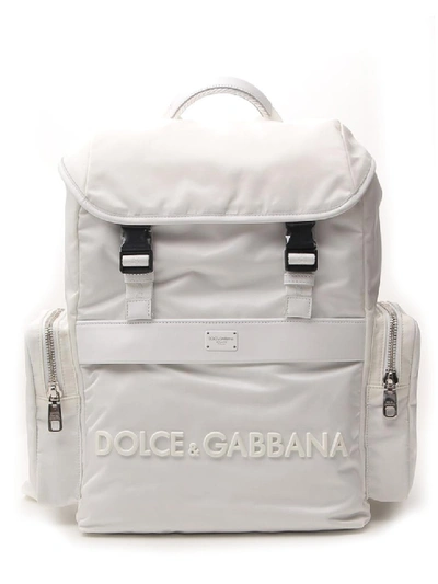 Shop Dolce & Gabbana White Polyester Backpack