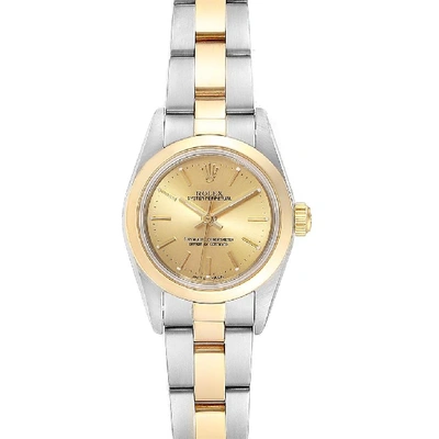 Shop Rolex Oyster Perpetual Nondate Steel Yellow Gold Ladies Watch 76183 In Not Applicable