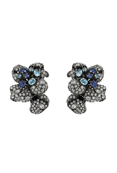 Shop Anabela Chan Sapphire Bloomingdale Earrings In Not Applicable