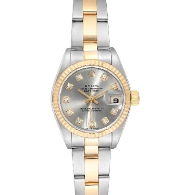 Shop Rolex Datejust Steel Yellow Gold Diamond Dial Ladies Watch 79173 In Not Applicable