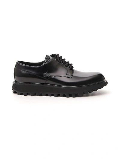 Shop Dolce & Gabbana Black Leather Lace-up Shoes