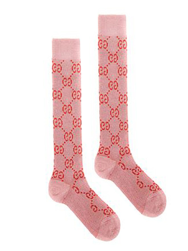 Gucci Pink Cotton Socks ModeSens