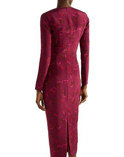 Shop Rebecca De Ravenel Woman Long Dress Garnet Size 10 Silk In Red