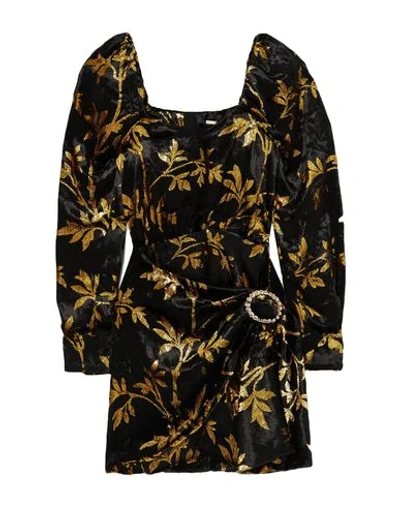 Dodo Bar Or Mona Draped Metallic Velvet-jacquard Mini Dress In Black