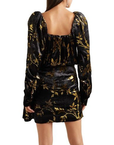 Dodo Bar Or Mona Draped Metallic Velvet-jacquard Mini Dress In Black