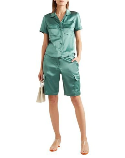 Shop Sies Marjan Woman Shorts & Bermuda Shorts Emerald Green Size 0 Triacetate, Polyester