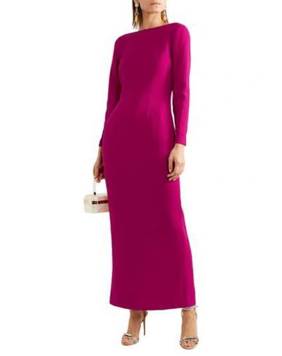 Shop Rebecca De Ravenel Long Dresses In Garnet