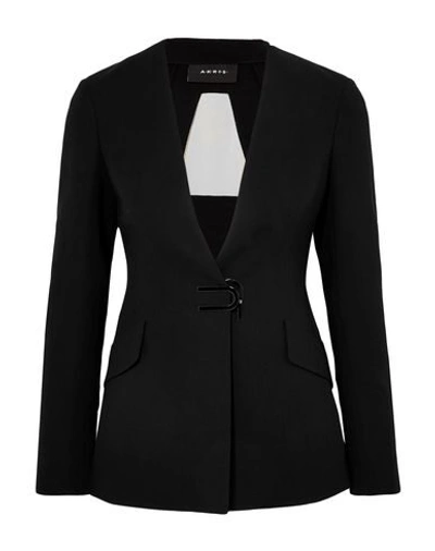 Shop Akris Woman Blazer Black Size 10 Wool, Polyamide
