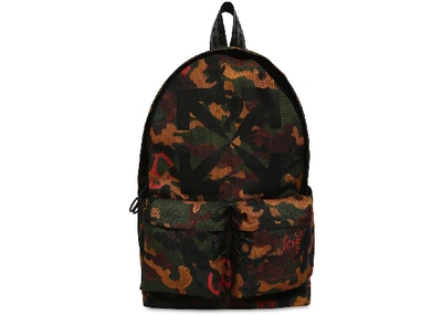 Pre-owned Off-white  Arrow Tech Logo Backpack Camo Multicolor