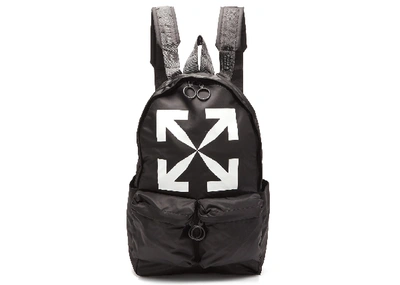 Pre-owned Off-white  Logo Backpack Nylon Black