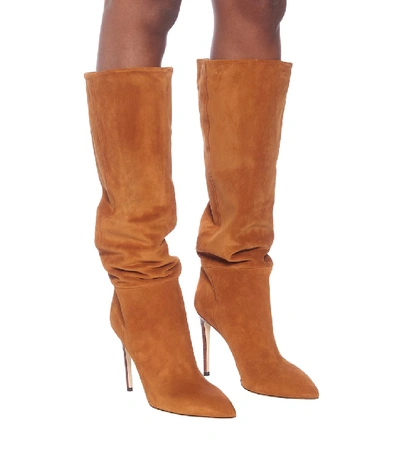 Shop Paris Texas Suede Knee-high Boots In Brown