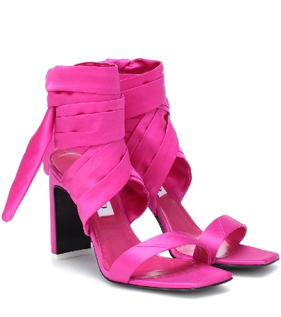 Shop Attico Paris Satin Sandals In Pink