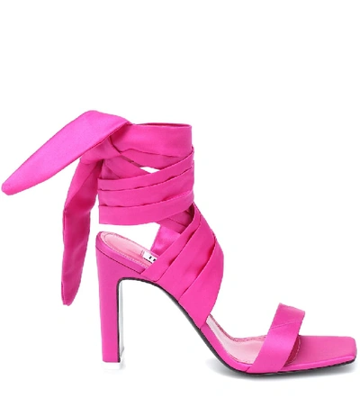 Shop Attico Paris Satin Sandals In Pink