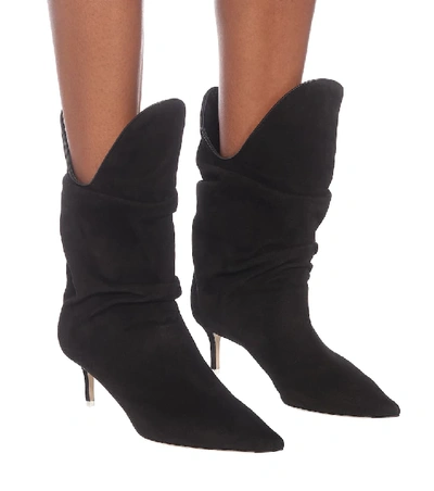 Shop Attico Tate Suede Ankle Boots In Black