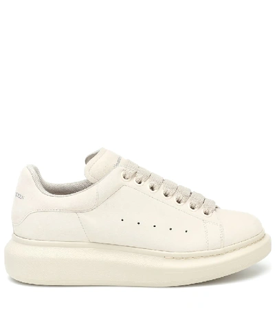 Shop Alexander Mcqueen Leather Sneakers In White