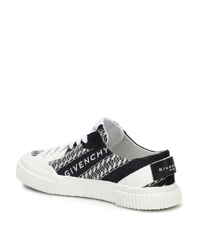 Shop Givenchy Urban Street Jacquard Canvas Sneakers In Blue