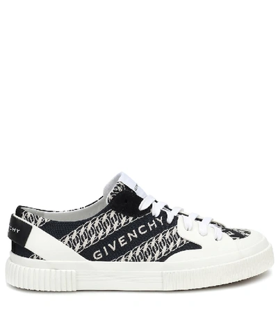 Shop Givenchy Urban Street Jacquard Canvas Sneakers In Blue