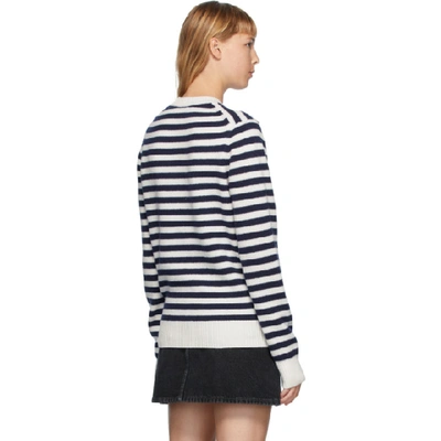 Shop Acne Studios Navy & White Breton Stripe Sweater In Ah4 Navy