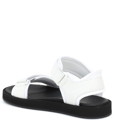 The Row Hook And Loop Leather And Neoprene Sandals In White