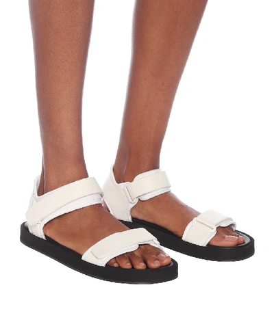 The Row Hook And Loop Leather And Neoprene Sandals In White