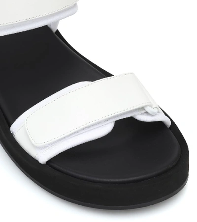 The Row Hook And Loop Leather And Neoprene Sandals In White