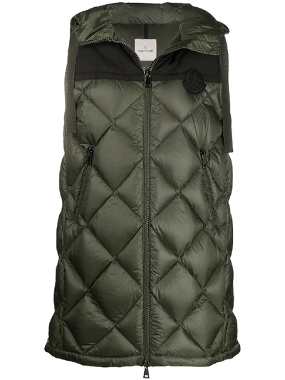 Shop Moncler Ducos Quilted Vest In Green