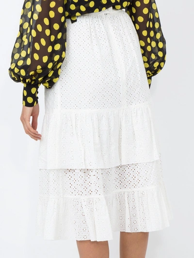 Shop Alexa Chung Embroidered Flared Midi Skirt