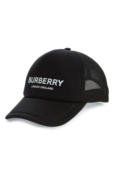 Shop Burberry Logo Snapback Baseball Cap In New Black
