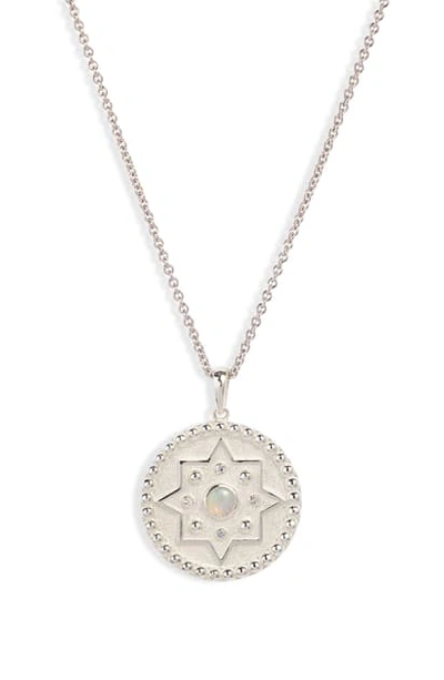 Shop Anzie Dewdrop Pendant Necklace In Silver/ White
