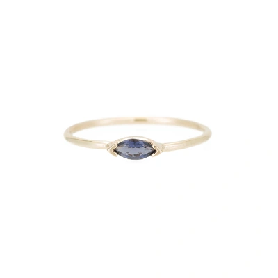 Shop Ariel Gordon Jewelry Marquis Wink Ring In Yellow Gold/iolite