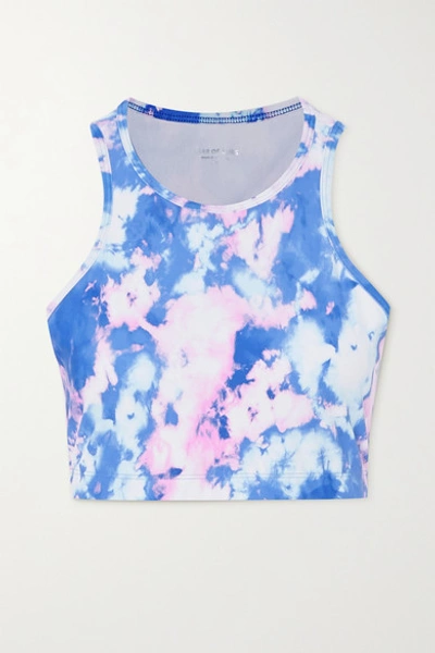 Shop Year Of Ours Claudia Tie-dyed Stretch Sports Bra In Blue