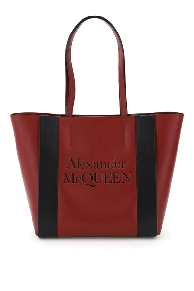 Shop Alexander Mcqueen Small Signature Tote Bag In Red,black