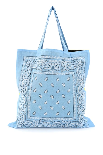 Shop Arizona Love Bandana Print Tote Bag In Yellow,light Blue,white