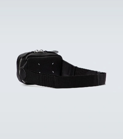 Shop Maison Margiela Grainy Embossed Leather Belt Bag In Black