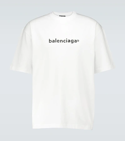 Shop Balenciaga Copyright Logo Medium-fit T-shirt In White