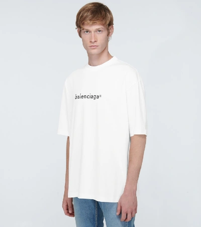 Shop Balenciaga Copyright Logo Medium-fit T-shirt In White