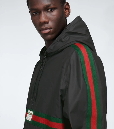 Shop Gucci Coated Cotton Windbreaker In Black