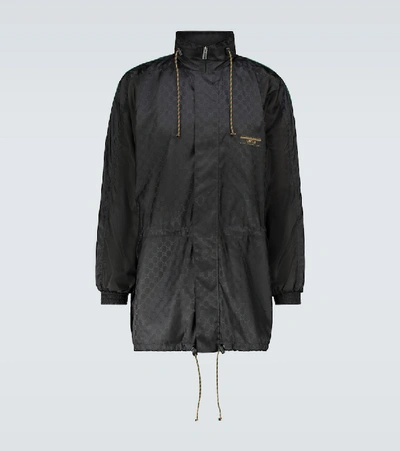 Shop Gucci Gg Jacquard Technical Jacket In Black