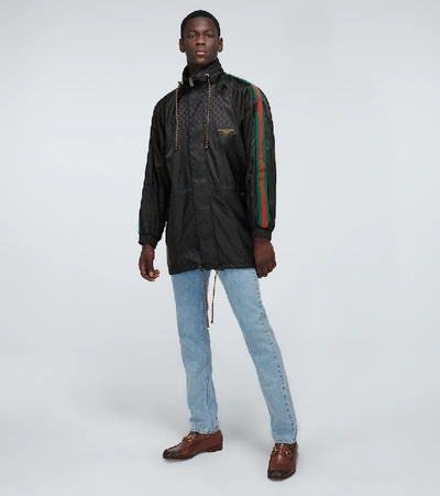 Shop Gucci Gg Jacquard Technical Jacket In Black