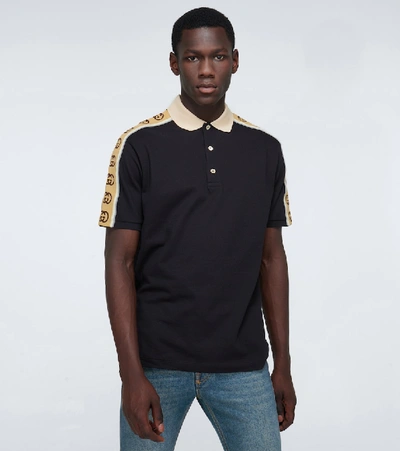 Shop Gucci Interlocking G Stripe Polo Shirt In Blue