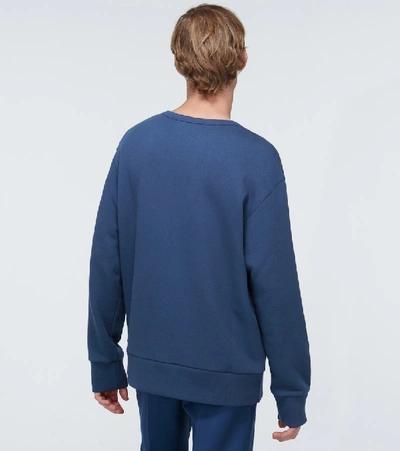 Shop Gucci Disk Printed Oversized Sweatshirt In Blue